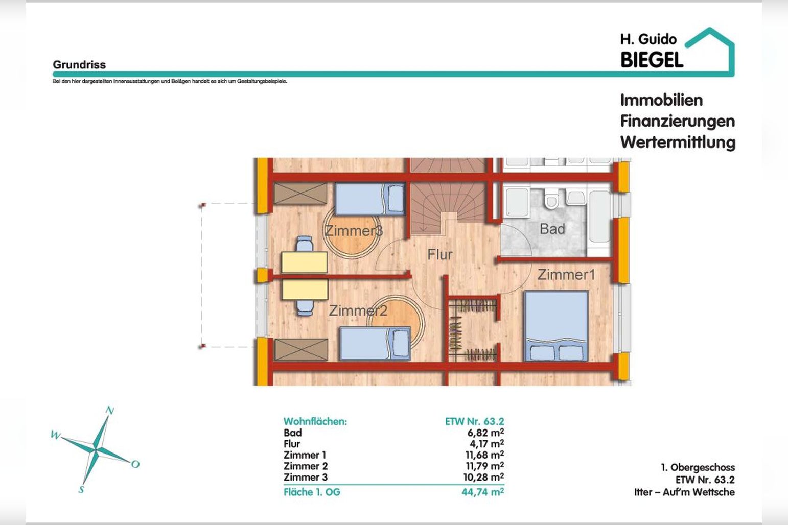 Immobilie Nr.63.2 - 4-Raum-Maisonette-Wohnung mit Terrasse u. kl. Garten, KfW-55-Förderfähig - Bild 2.jpg